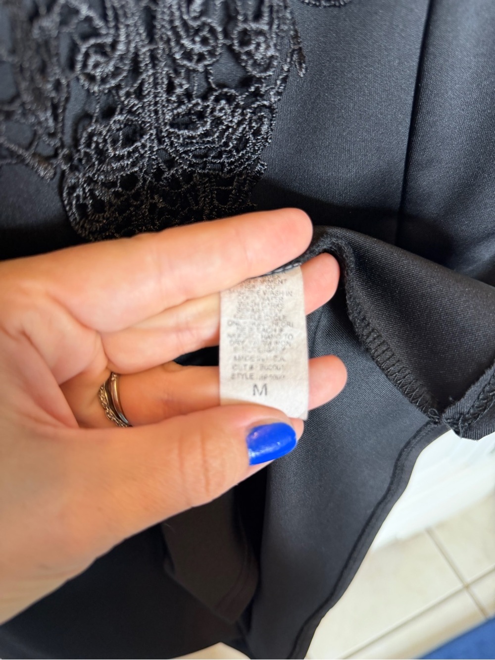 Blu Planet Black Lace Detail Top - Picture 6 of 6